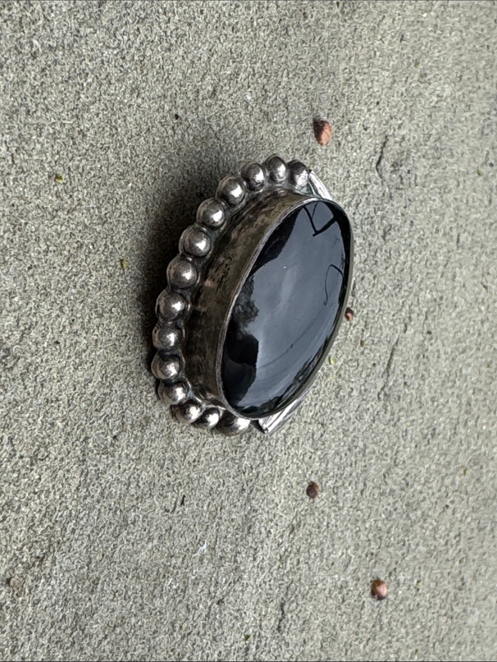 NATIVE AMERICAN STERLING SILVER AND ONYX PENDANT BROOCH PIN MEXICO - Picture 4 of 7